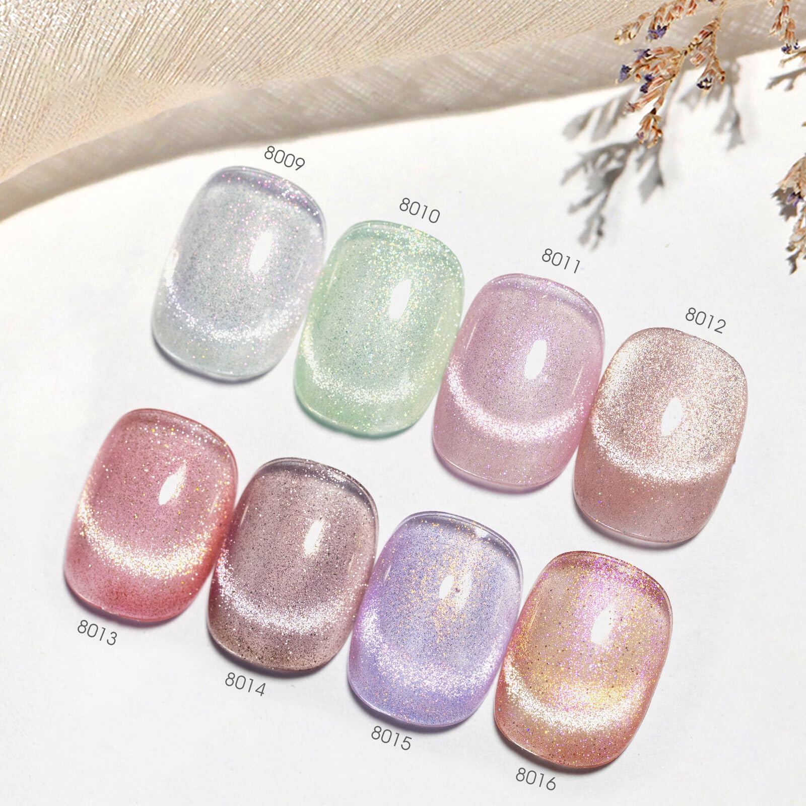 CANNI Gel ojo de gato morado, efecto cambiante por iluminación.