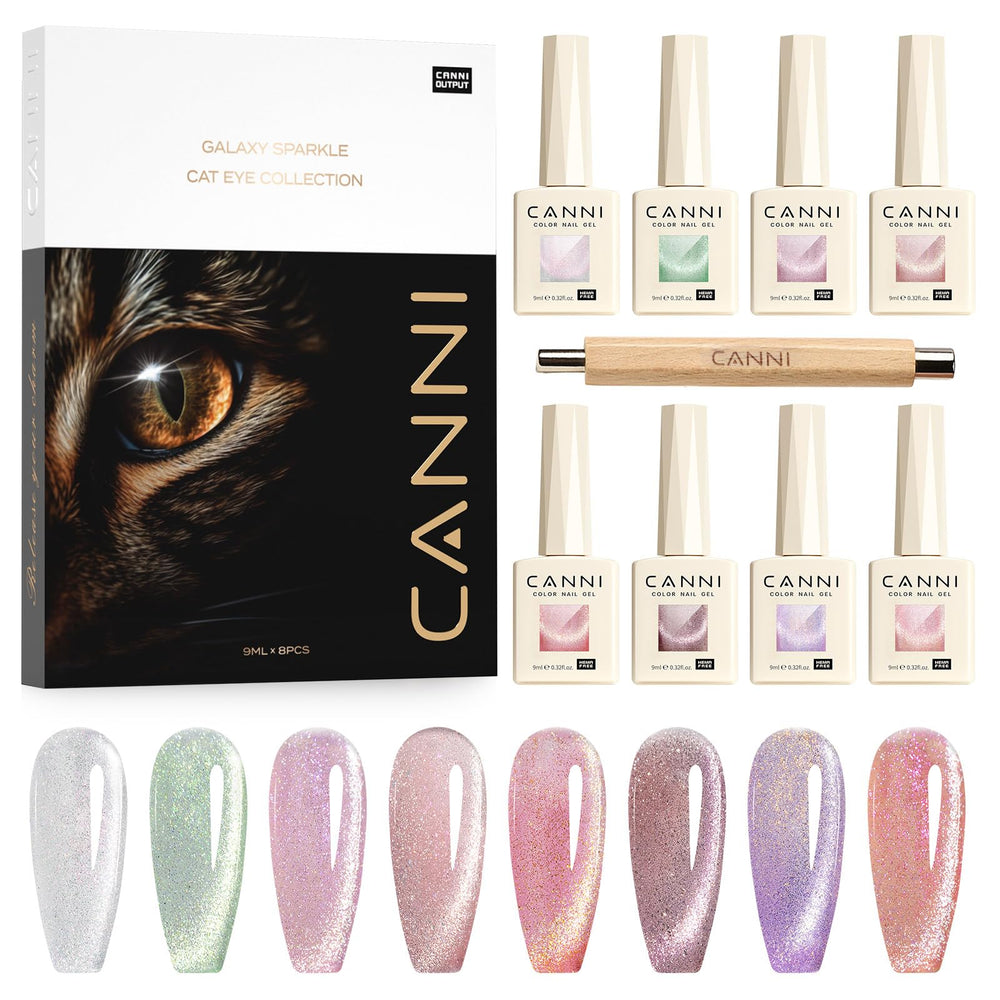 CANNI Gel ojo de gato rosa, efecto magnético para uñas brillantes.