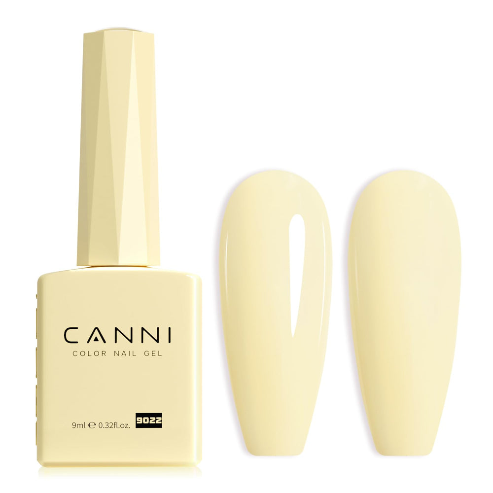 CANNI gel pastel amarillo en bote muestra color real y acabado brillante.