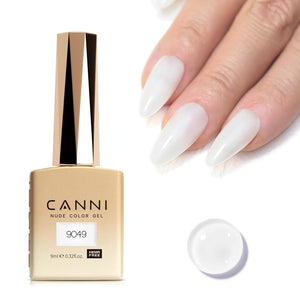 CANNI Milky White Gel, botella de color para ver el tono con precisión.