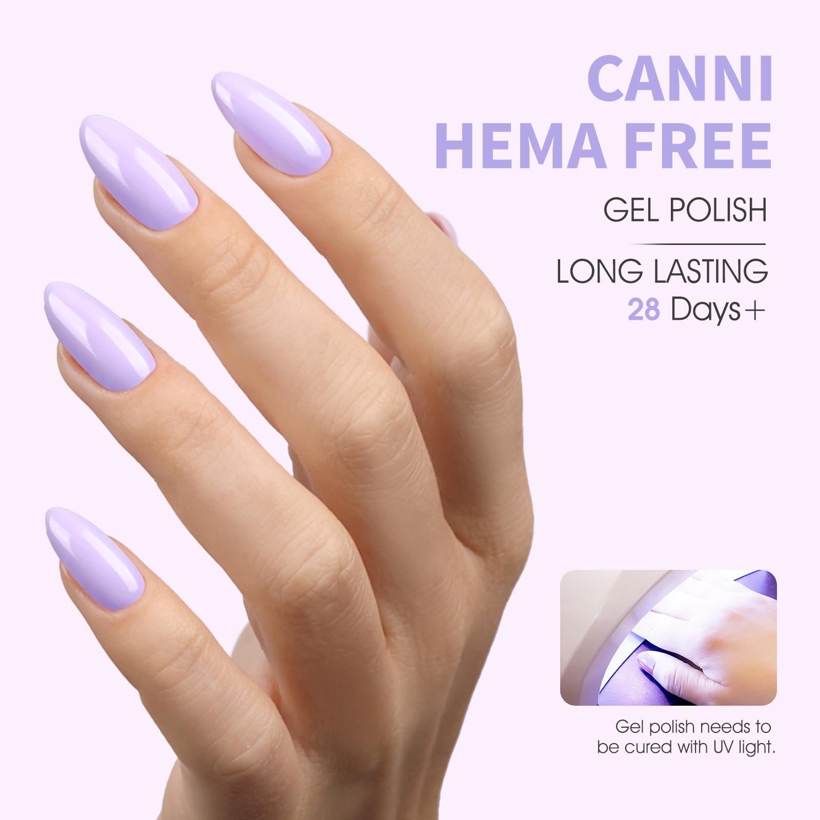 Gel CANNI púrpura de alta pigmentación para uñas