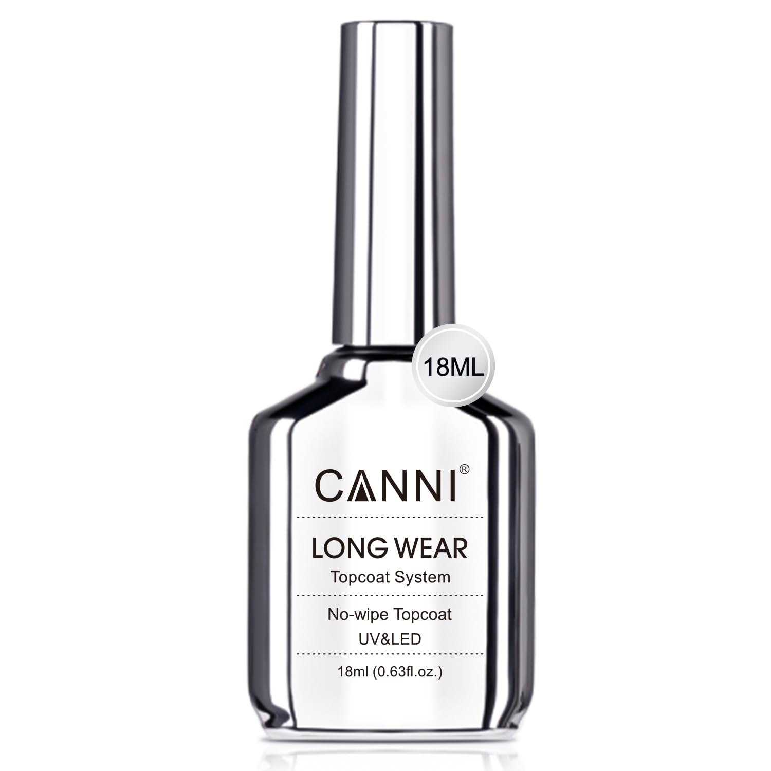 Top coat gel CANNI con brillo alto para uñas, acabado cristalino