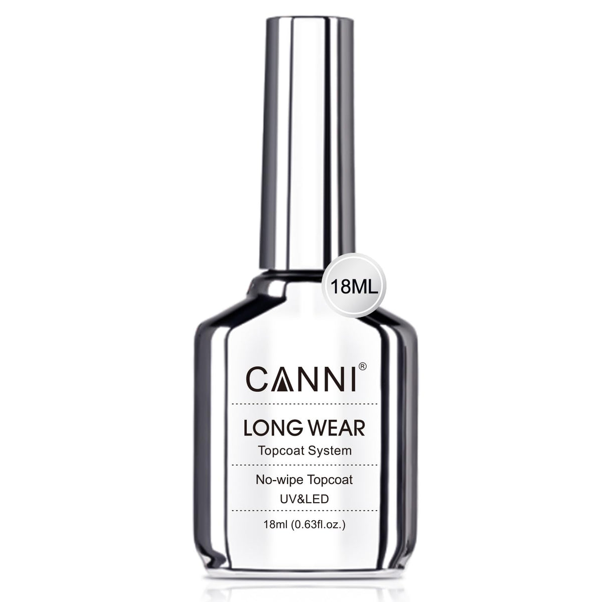 Top coat gel CANNI con brillo alto para uñas, acabado cristalino