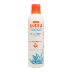 Cantu crema sin peso en bote, protege del calor y suaviza el cabello.