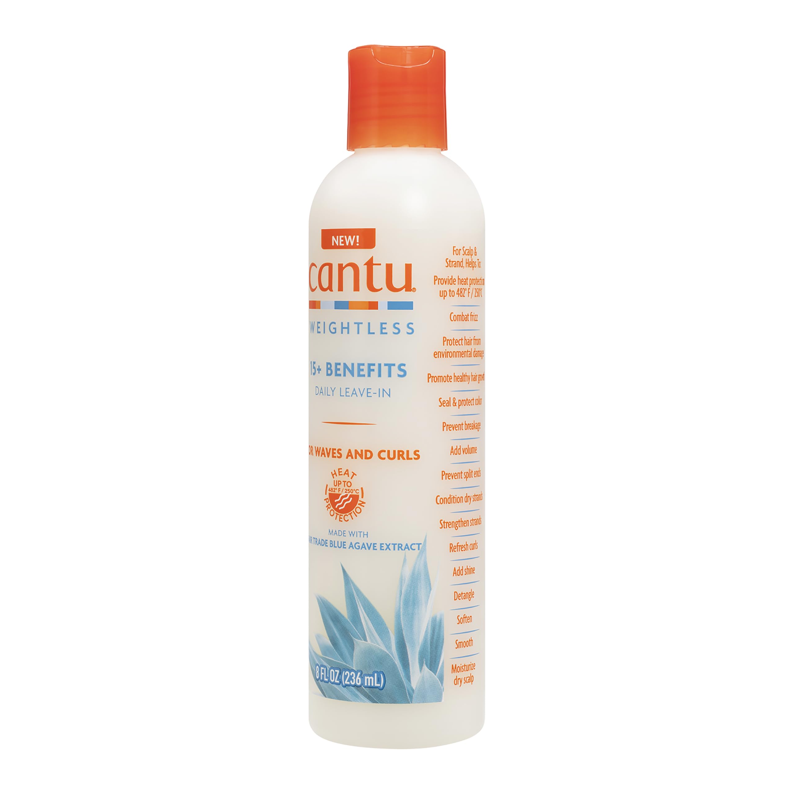 Cantu crema sin peso, cabello con brillo natural tras uso regular.