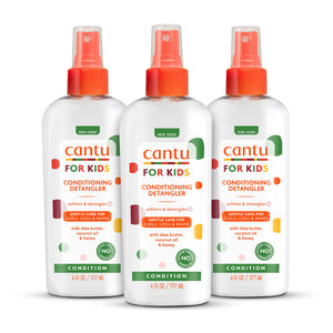 Desenredante de Cantu para Niños con rociador facilita peinar el cabello.