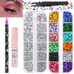 Canvalite piedras faciales coloridas para brillos duraderos