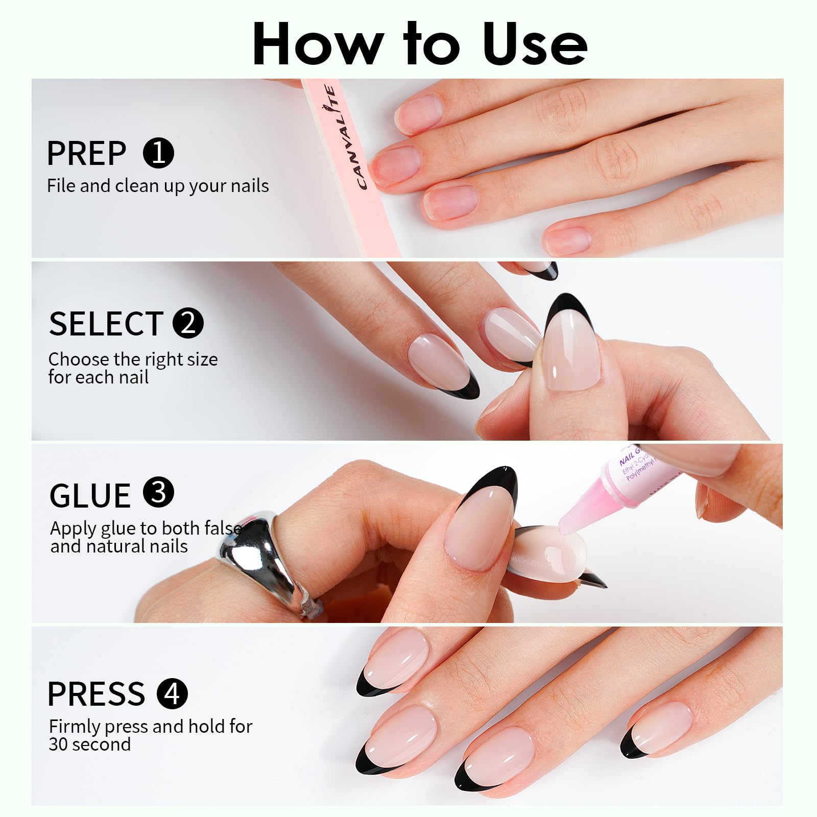 Canvalite uñas adhesivas aptas para bodas y fiestas