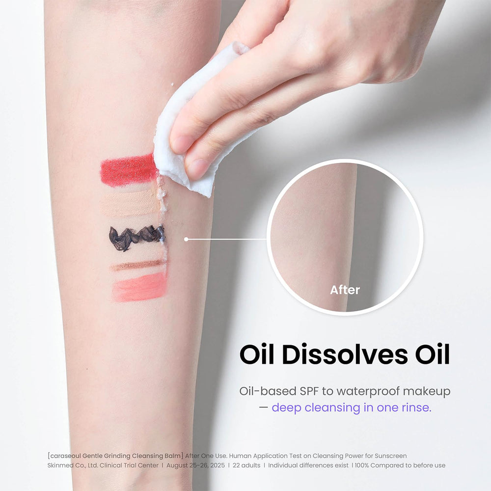 caraseoul bálsamo limpiador-maquillaje-resistente desintegra mascara y SPF sin esfuerzo