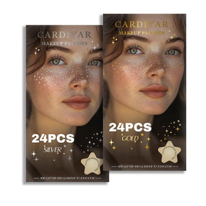 Cardiyar Glitter Freckles dorados, parches grandes y mini para brillo duradero