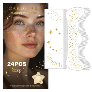 Cardiyar Glitter Freckles en parches grandes dorados para un brillo duradero