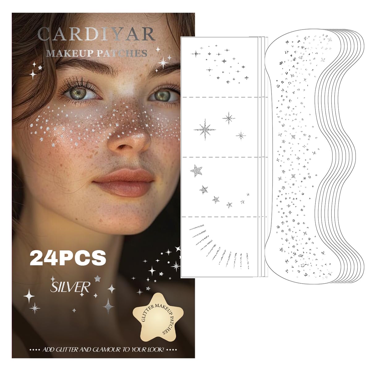 Cardiyar Glitter Freckles Oro: destellos brillantes para un look impactante.