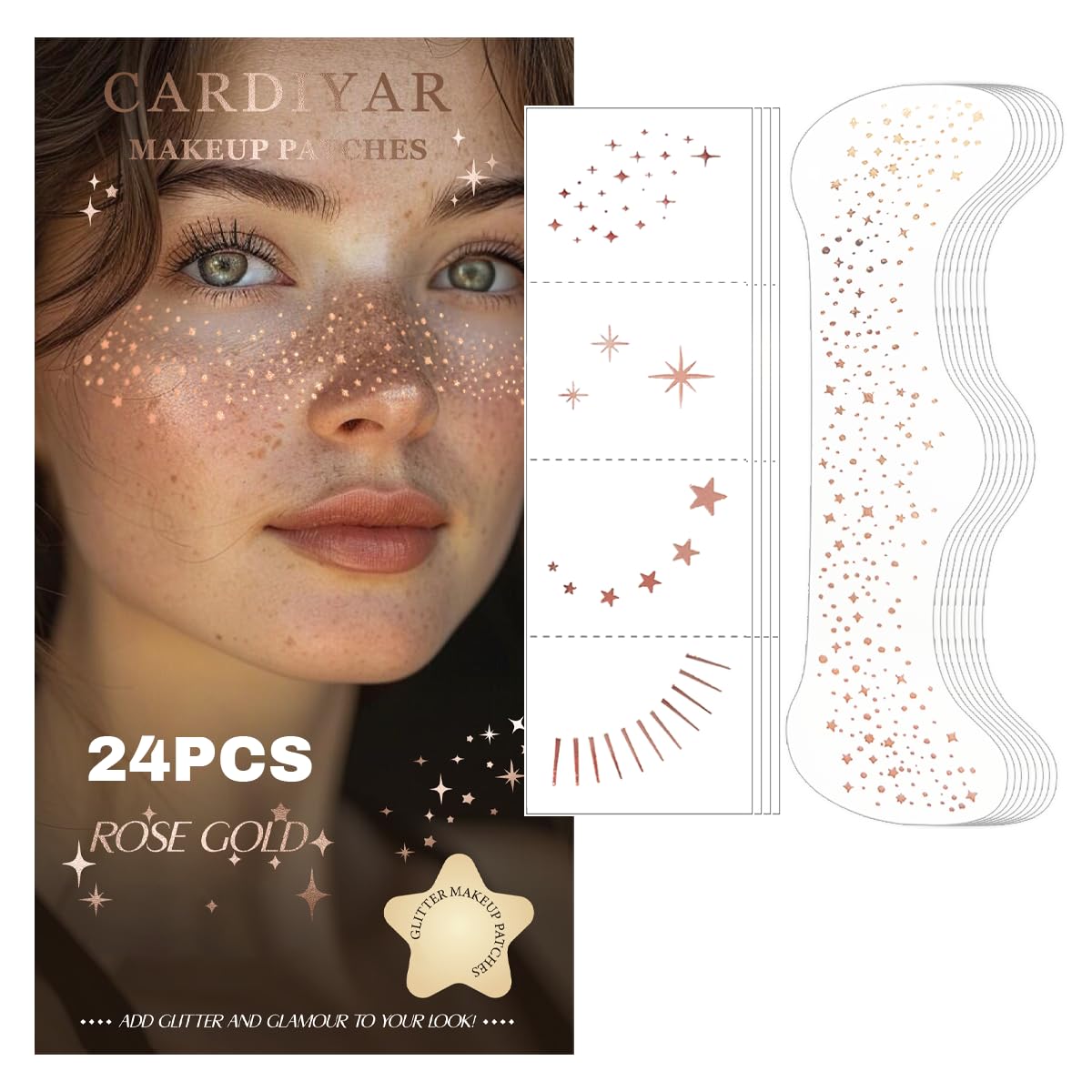 Cardiyar pecas brillantes doradas grandes para un efecto glamour duradero
