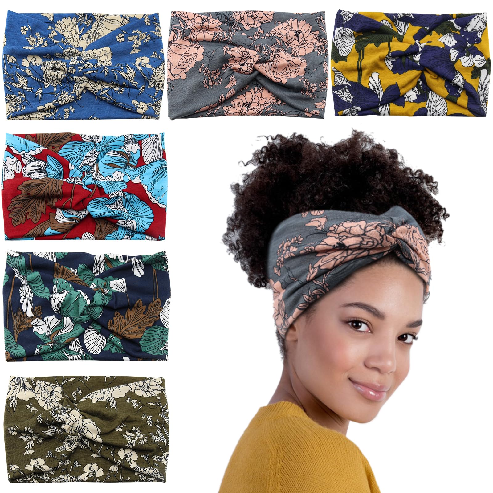 Carede banda ancha floral impresa para look diario cómodo y llamativo.