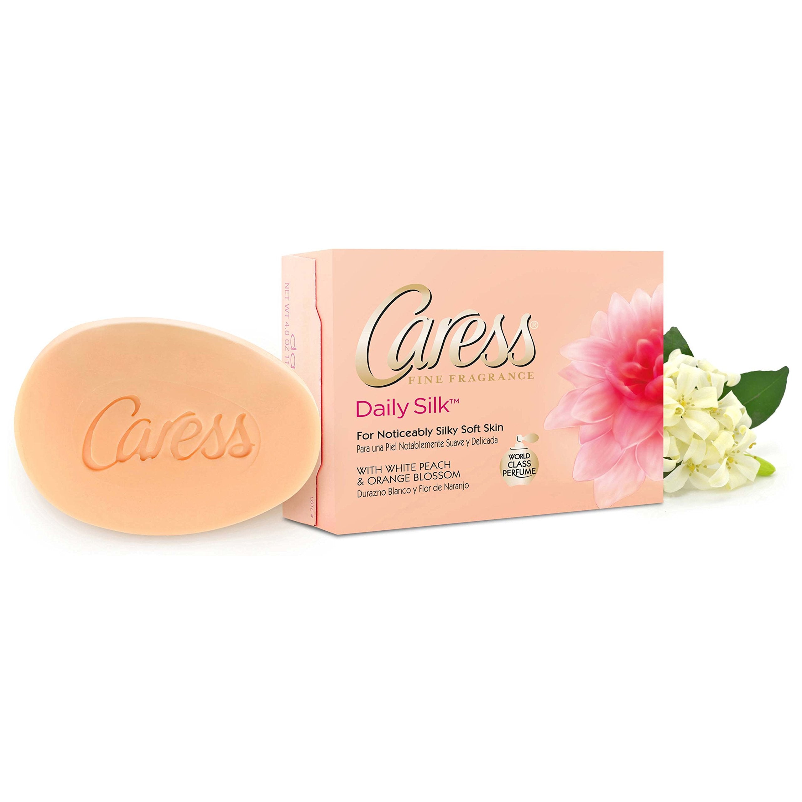 Caress Daily Silk: barra elegante para limpieza suave y lujosa.