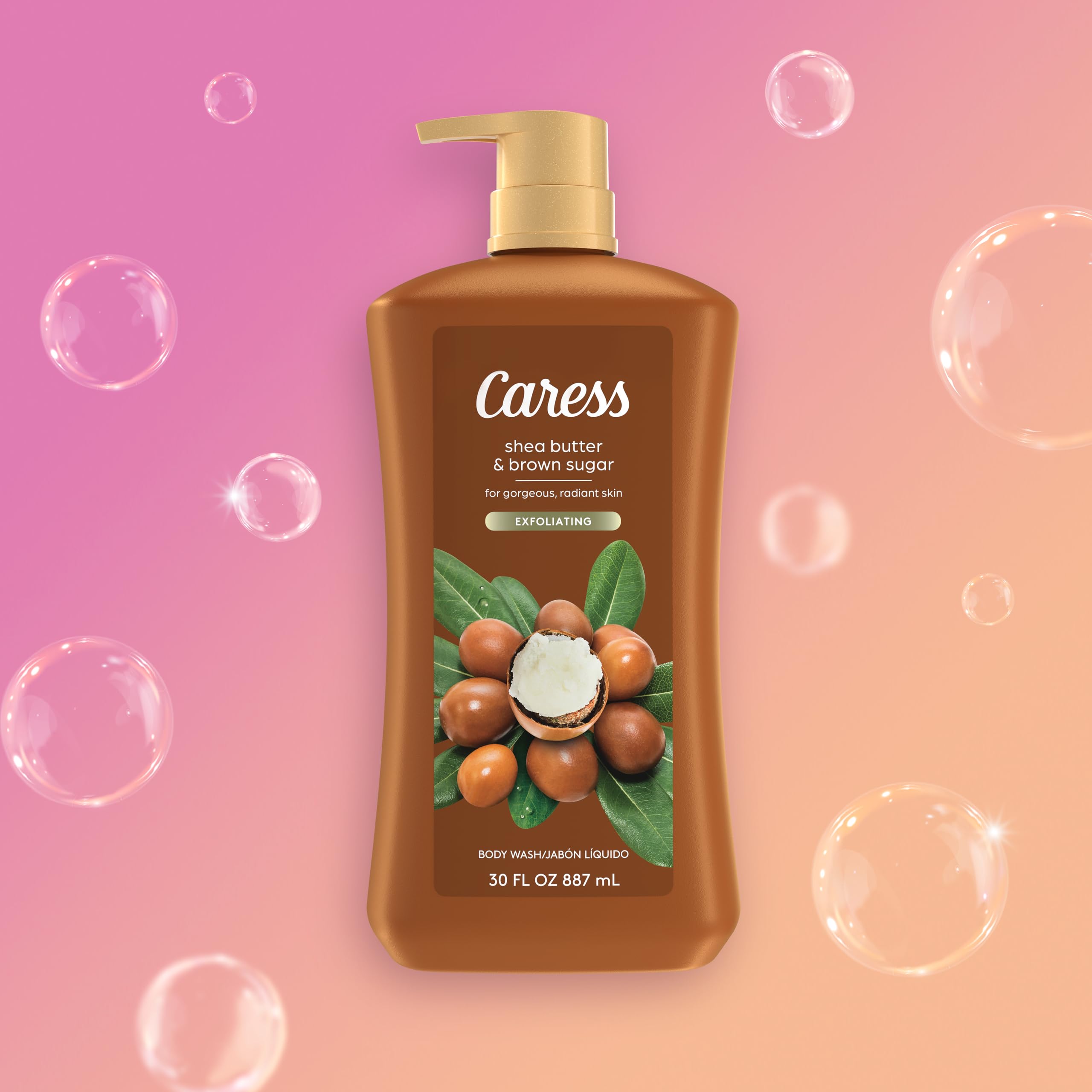 Caress gel de ducha con manteca de karité, aroma cremoso.