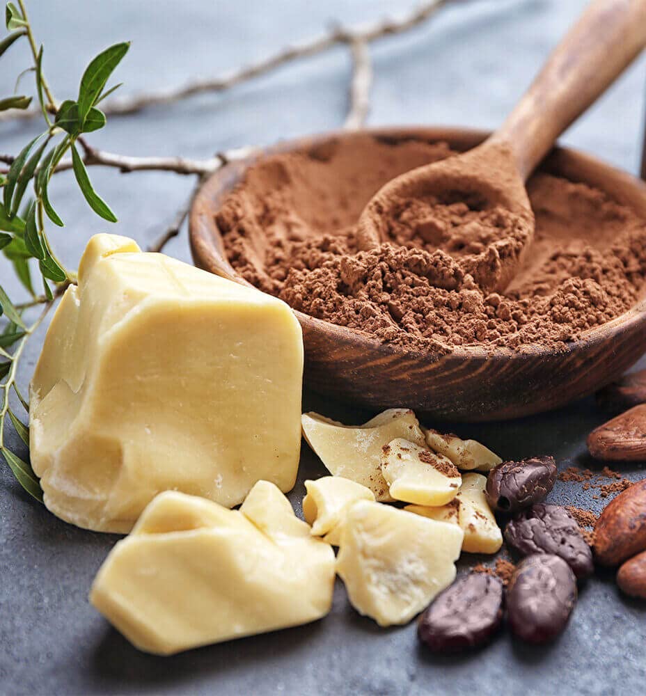 Caribbean Coastal Delights trocitos de manteca de cacao cruda listos para mezclas cosméticas
