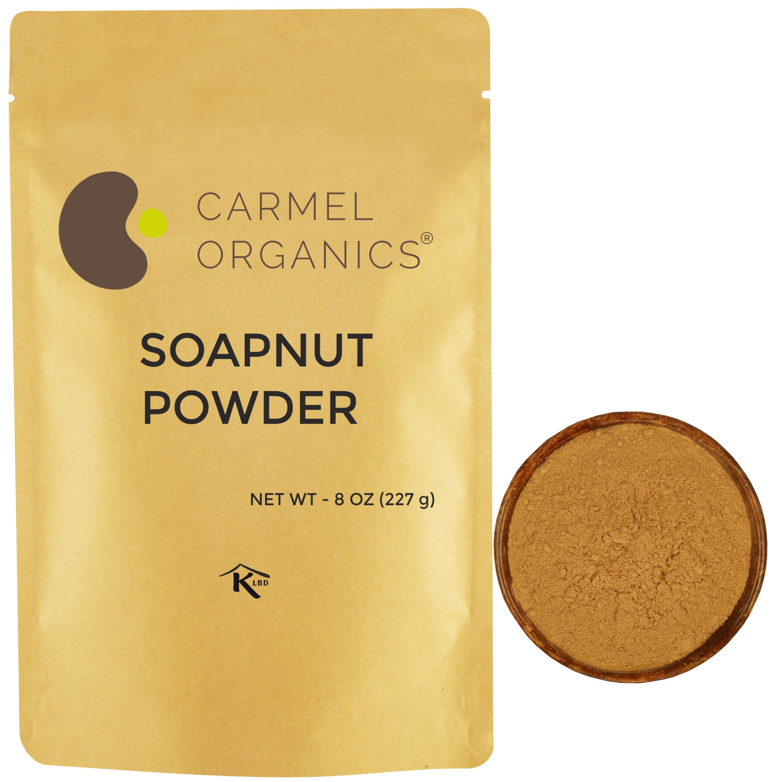 Carmel Organics polvo Soapnut en bote, limpieza suave para cabello