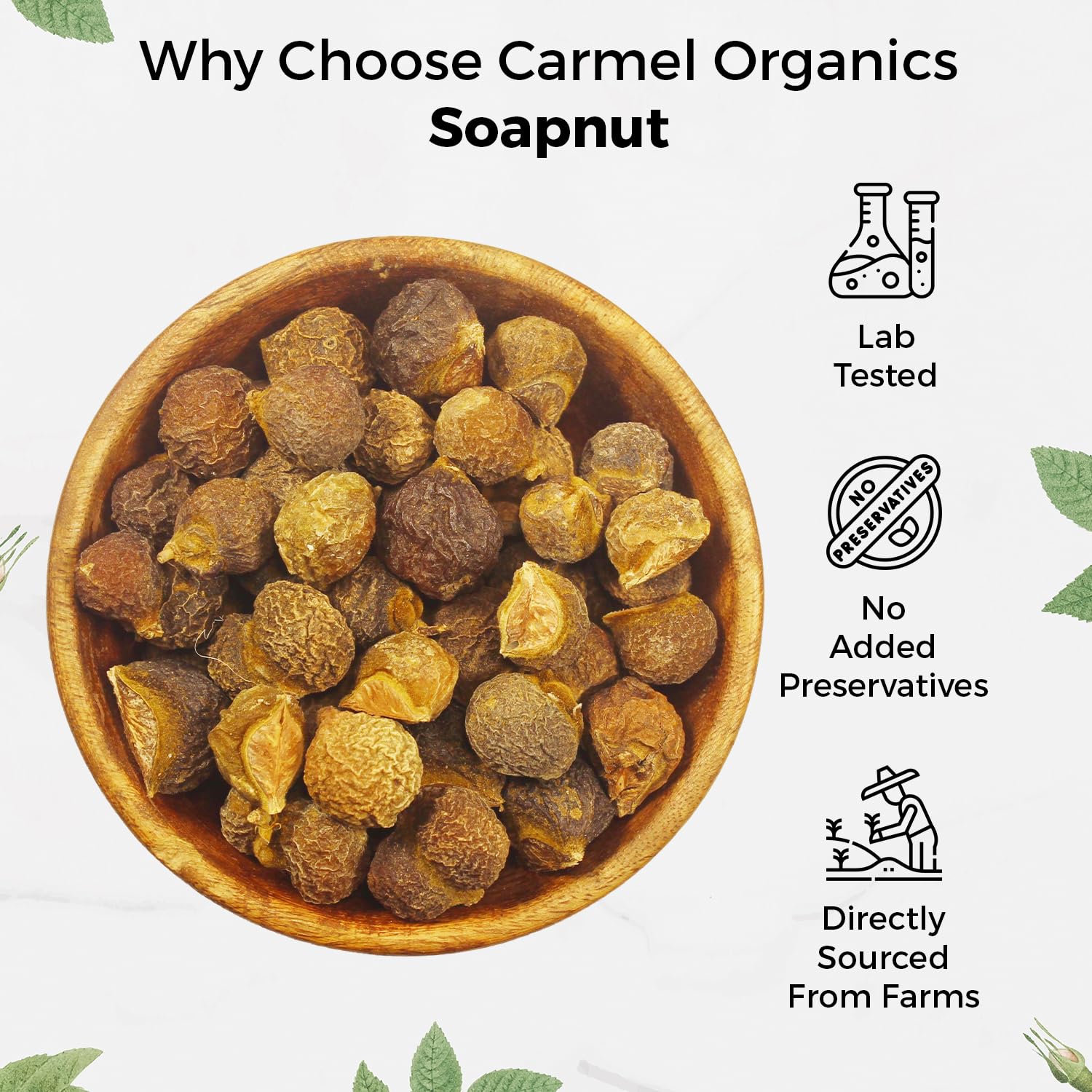 Carmel Organics uso multiusos de reetha para hogar sostenibilidad.