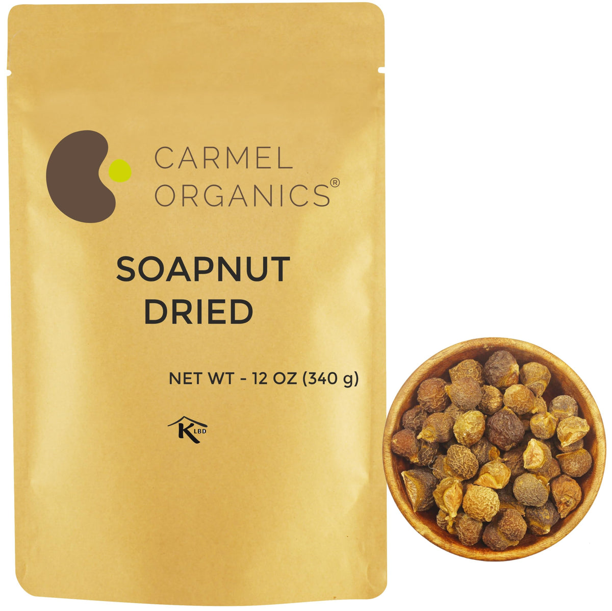 Carmel Organics fruto de reetha para cabello, limpieza suave y natural.