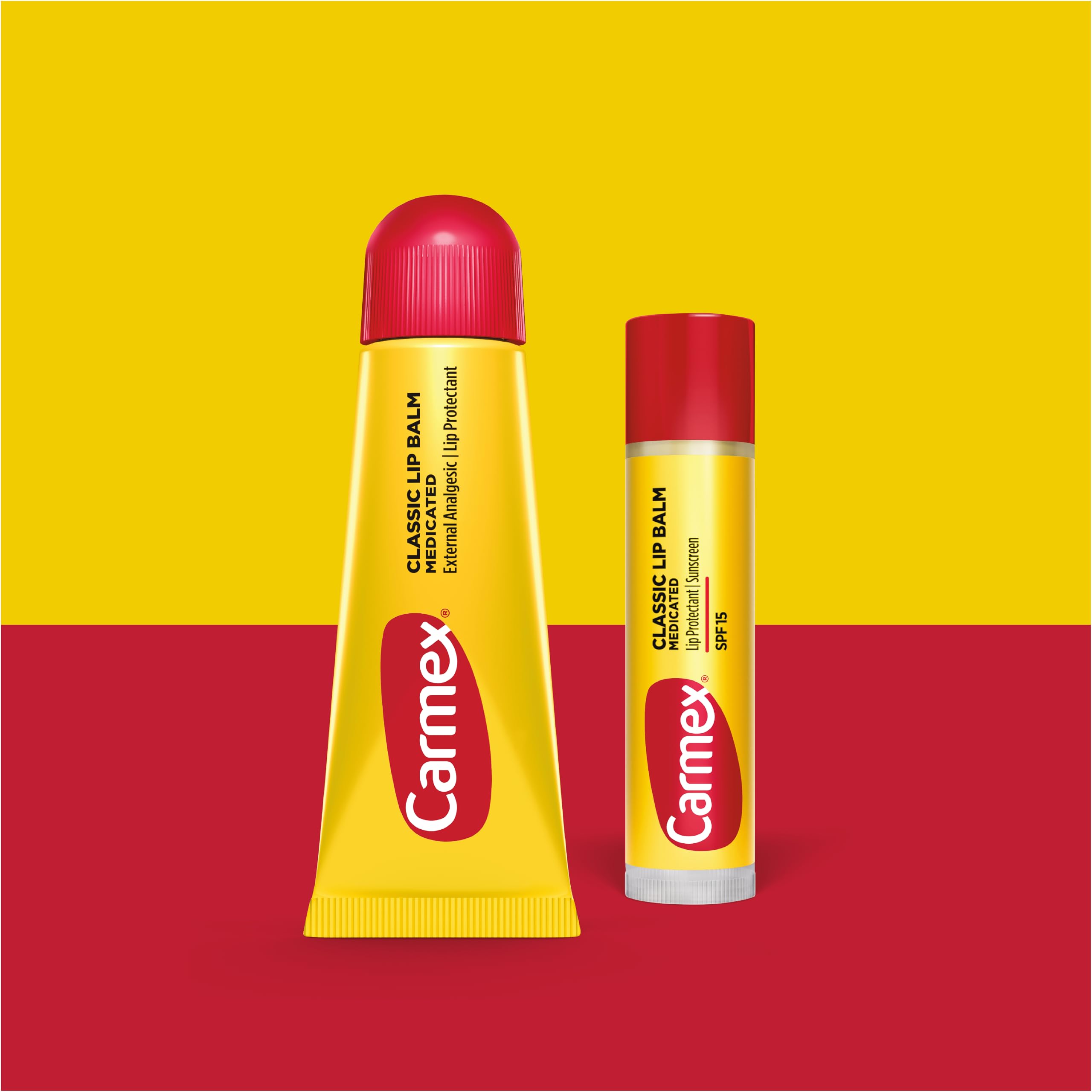 Carmex balsamo labial medicado en tubo, deslizamiento suave para labios agrietados.