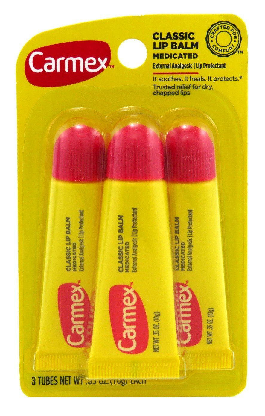Carmex bálsamo labial, aplicación suave, tubo clásico para uso diario.