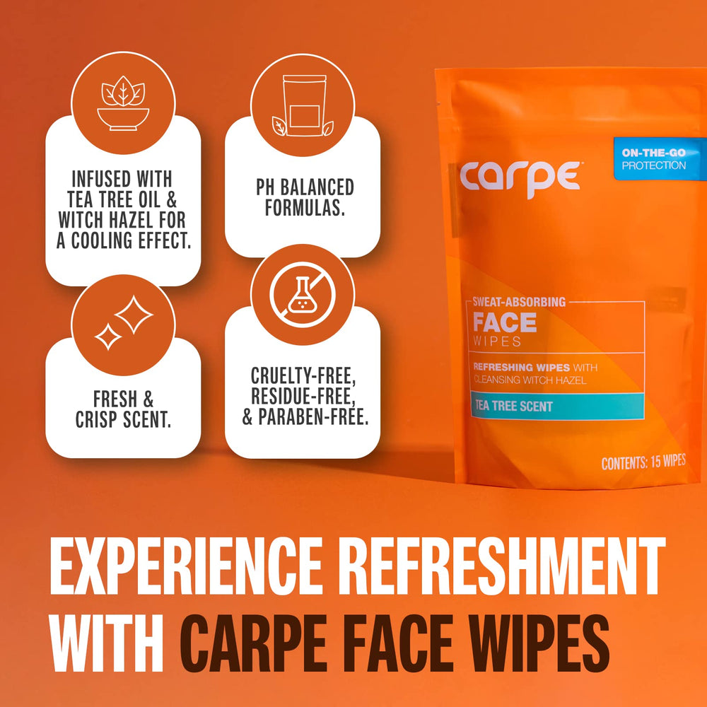 Carpe toallitas faciales con absorción de sudor para rostro limpio al instante