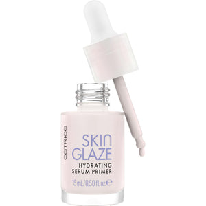 Catrice Skin Glaze Primer en frasco iluminando la piel para acabado luminoso