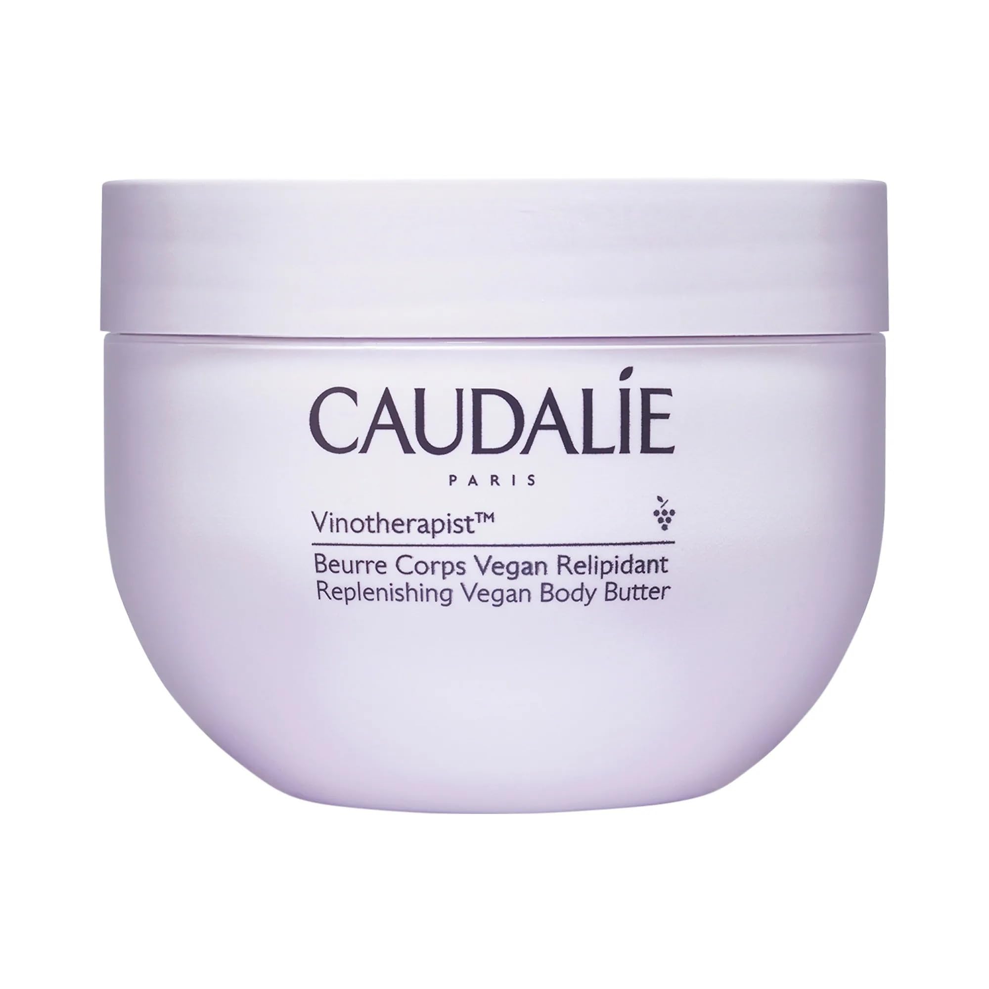 Caudalie manteca corporal vegana en tarro, nutrición duradera para piel seca