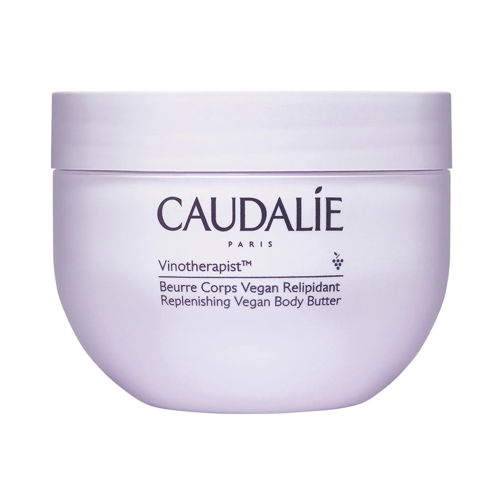 Caudalie manteca corporal vegana en tarro, nutrición duradera para piel seca