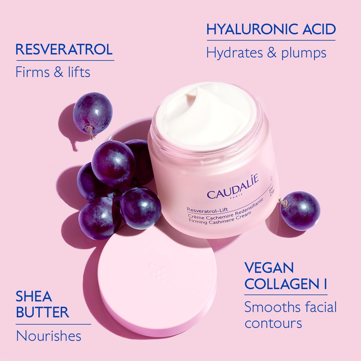 Ácido hialurónico en Caudalie Resveratrol-Lift aporta hidratación profunda