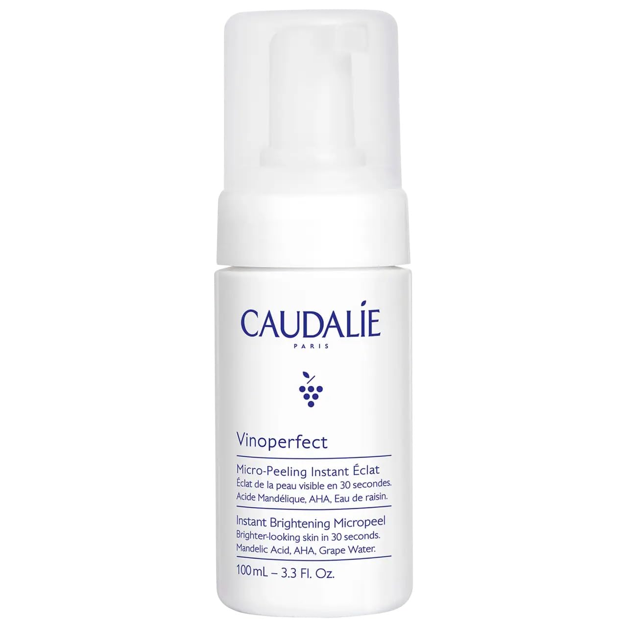 Caudalie Vinoperfect espuma micropeel ilumina la piel al instante tras cada lavado.