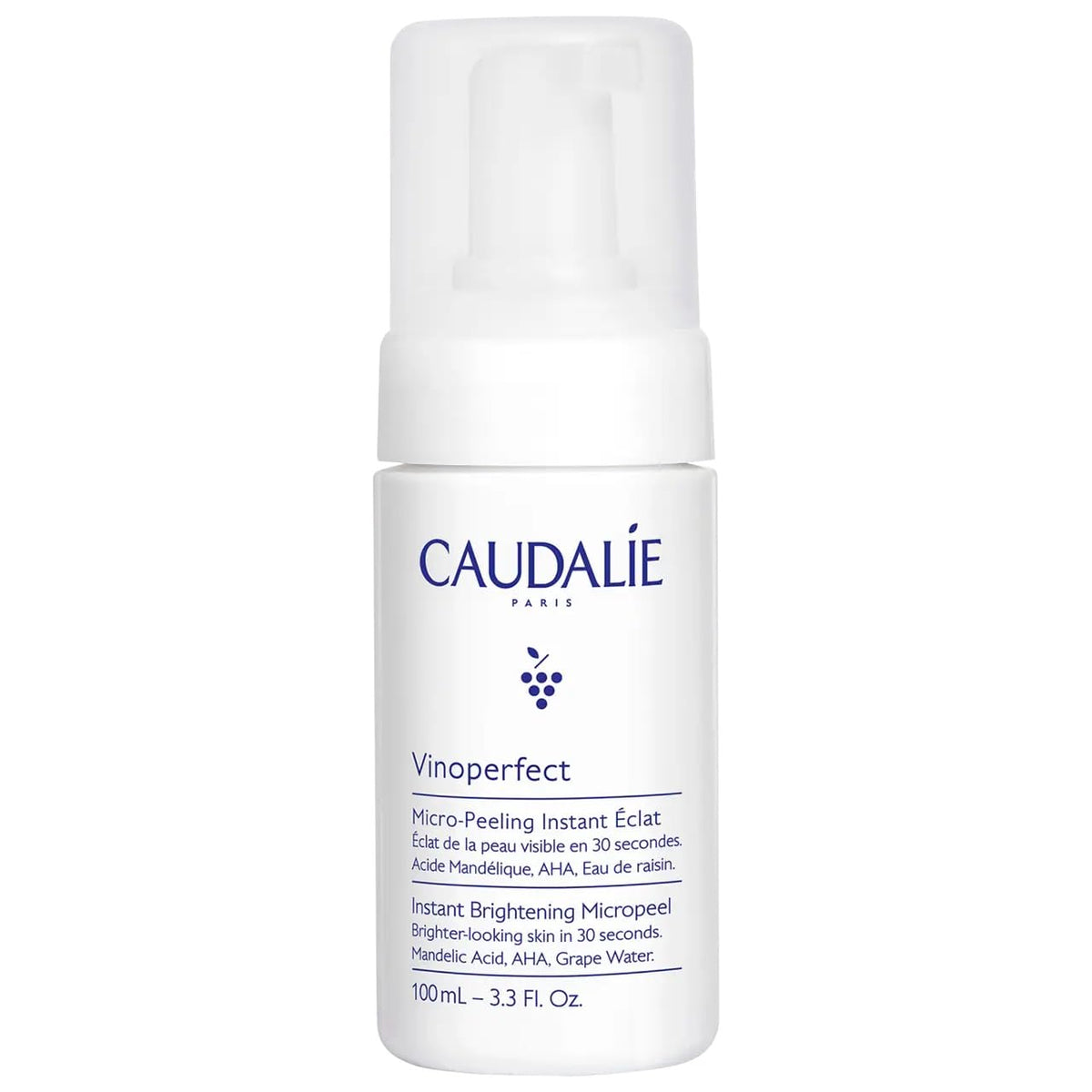 Caudalie Vinoperfect espuma micropeel ilumina la piel al instante tras cada lavado.