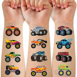 CAVALATAT Monster Trucks: tatuaje temporal para fiestas infantiles, fácil de aplicar.