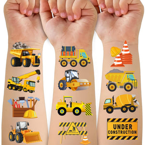 Tatuajes Cavalatat de coches de construcción, ideales para fiestas infantiles