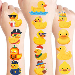 CAVALATAT tatuajes pato amarillo, 52 piezas, ideales para fiestas infantiles