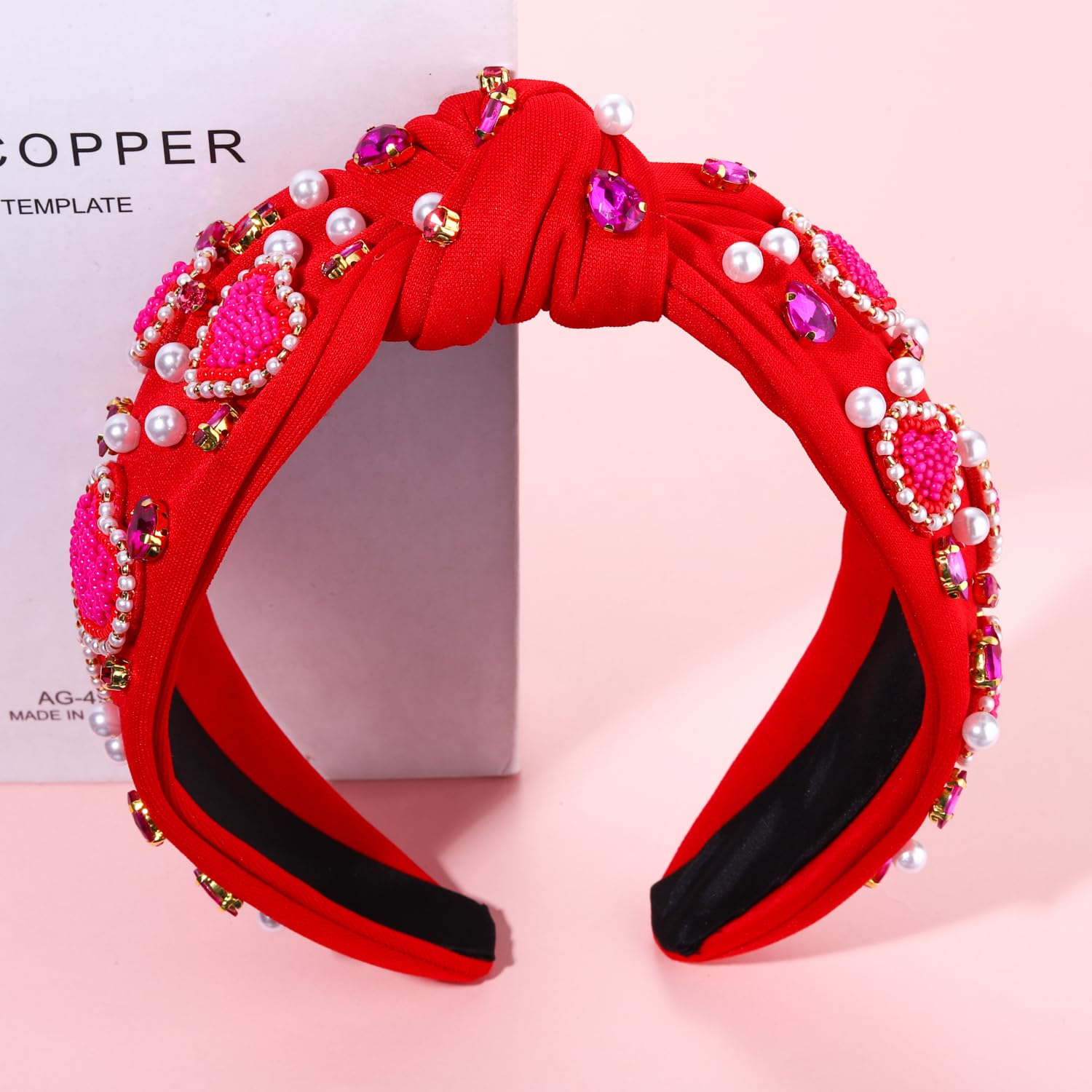 Diadema CEALXHENY con nudo superior rosa para apariencia diaria elegante.