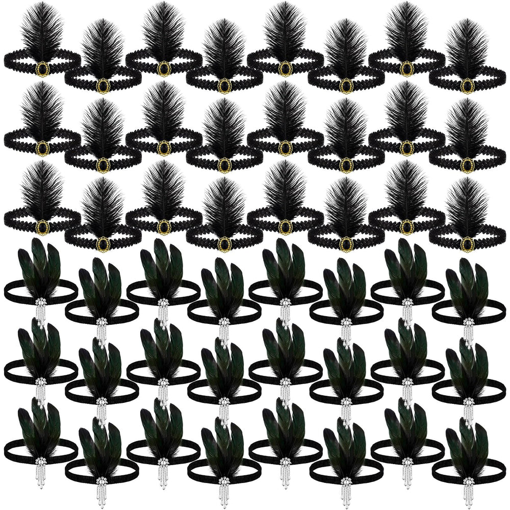 Diadema Ceenna con plumas de avestruz negras para fiestas temáticas