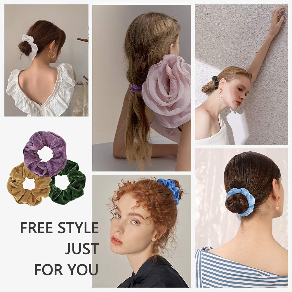 Goma para cabello Cehomi de terciopelo suave en colores variados para combinar.