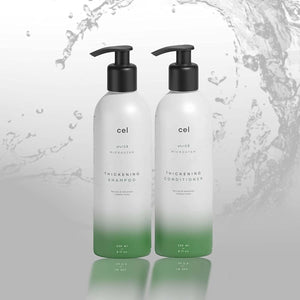 Cel Microstem champú: botella de 8 onzas líquidas para cabello fino.