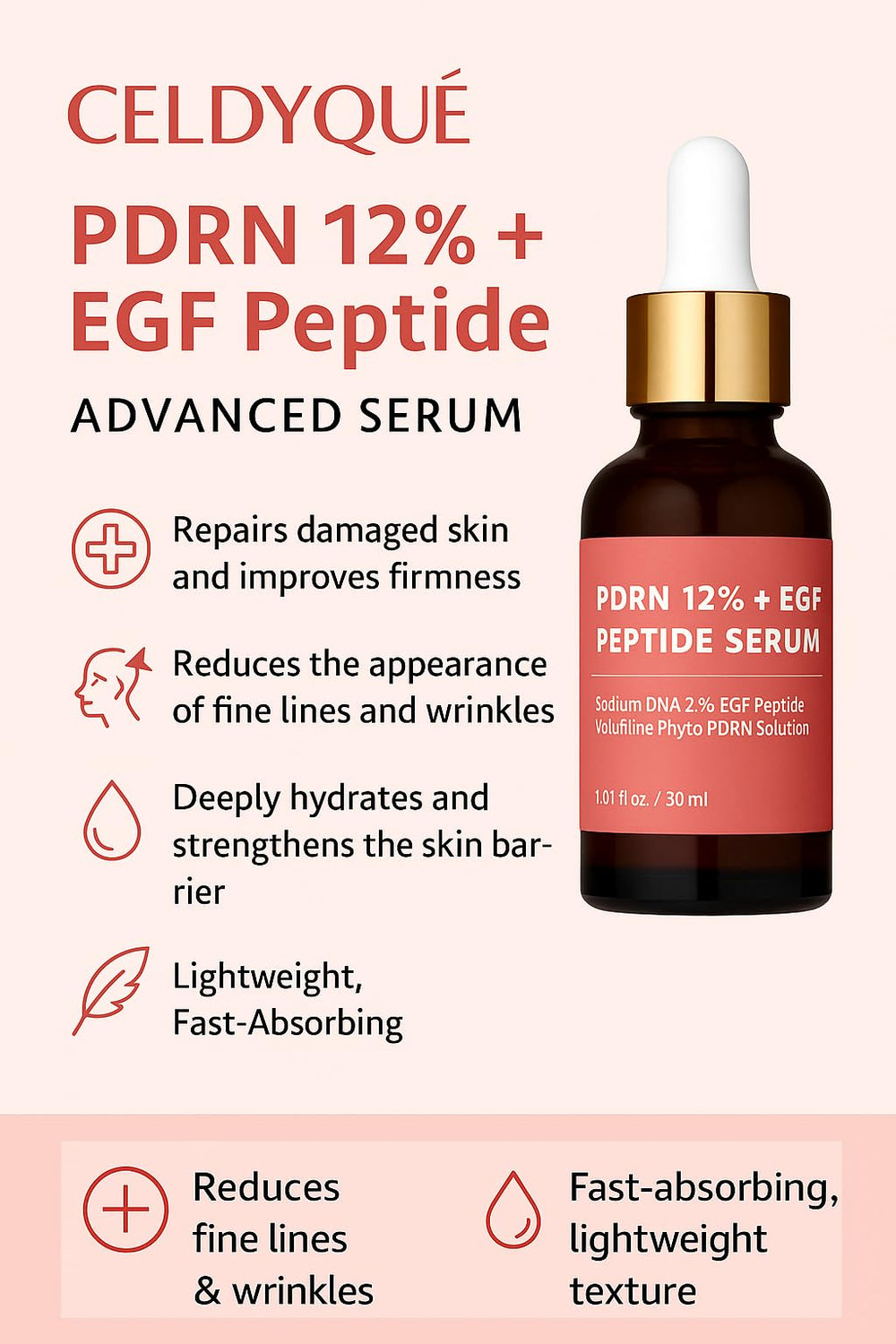 CELDYQUE Serum para microagujas, aplicación suave en tratamiento MTS.