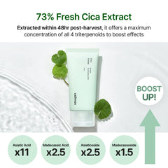 Celimax The Real Cica Soothing Cream aplicación suave sobre la cara para hidratación ligera.