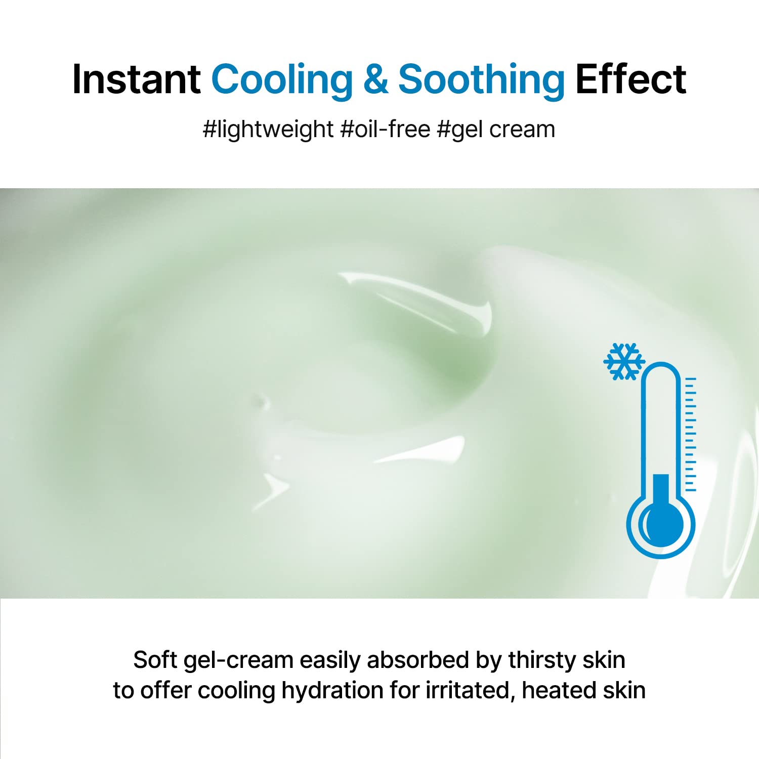 Textura gel ligera de Celimax The Real Cica Soothing Cream que se absorbe sin grasa.