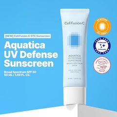 Textura de serum hidratante de Aquatica UV Defense SPF 50 en la piel.