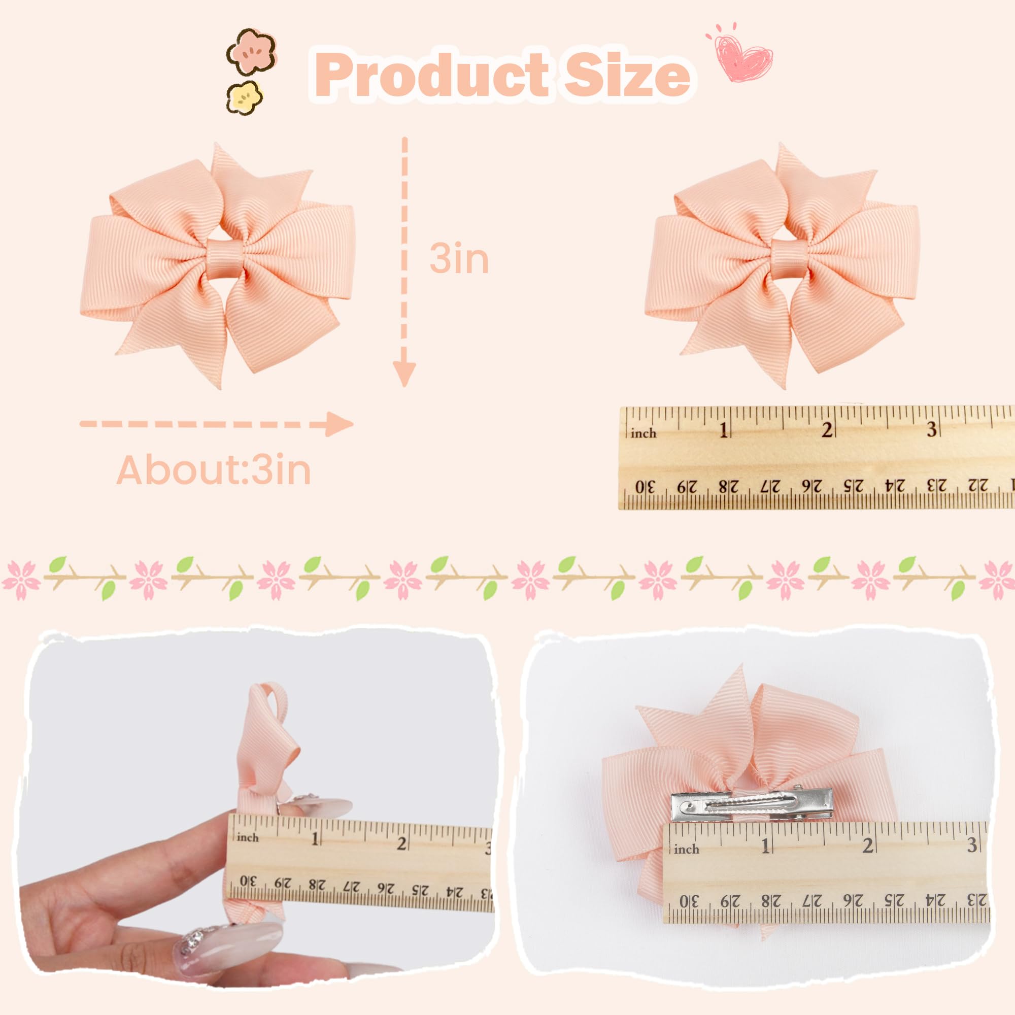 CÉLLOT broches grosgrain de 3,5 pulgadas combinan con atuendos de niñas