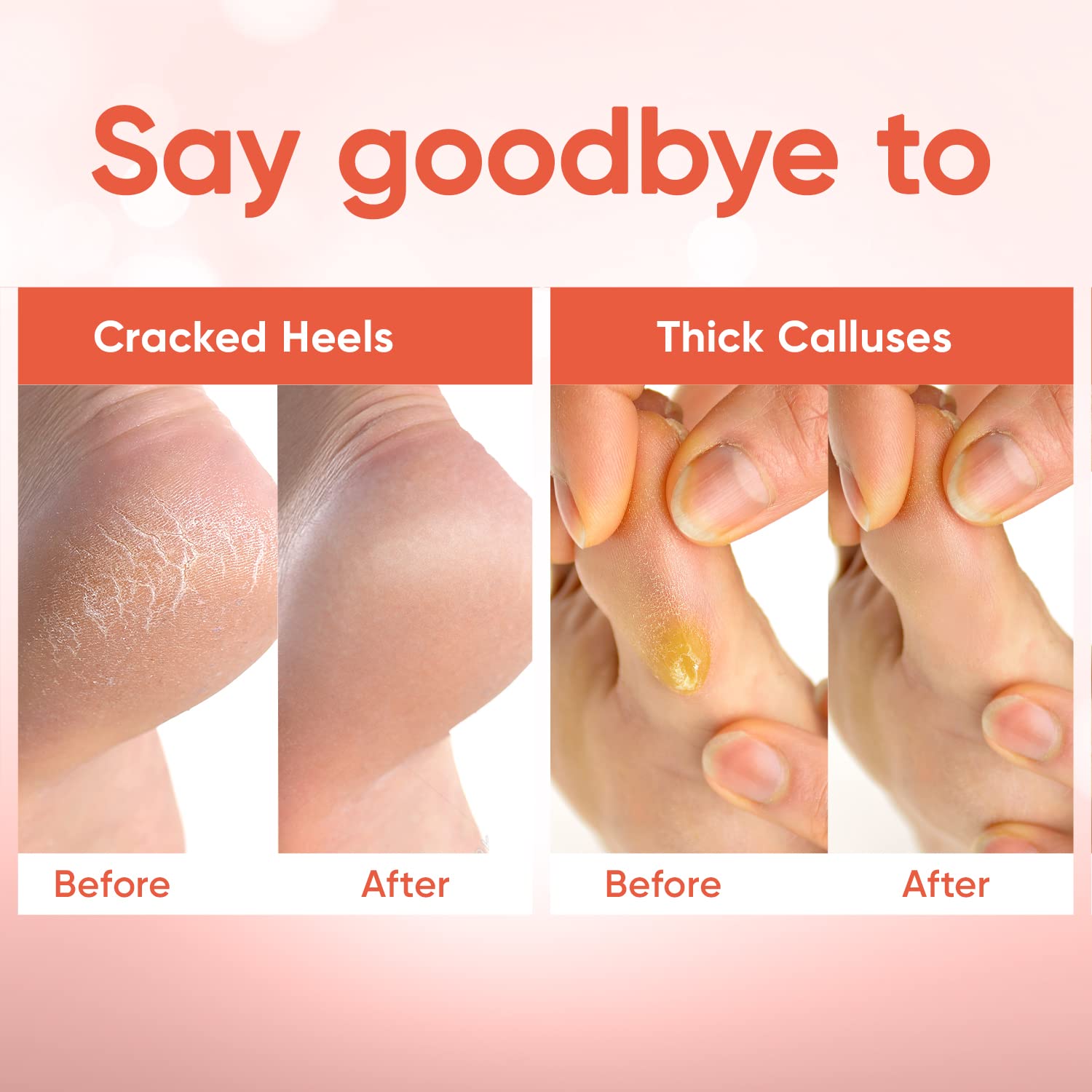Proceso de uso de la CÉLOR Foot Peel Mask para pies ligeros y renovados.