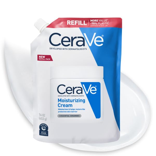 CeraVe crema hidratante para cara y cuerpo en frasco 16 oz, ideal para piel seca