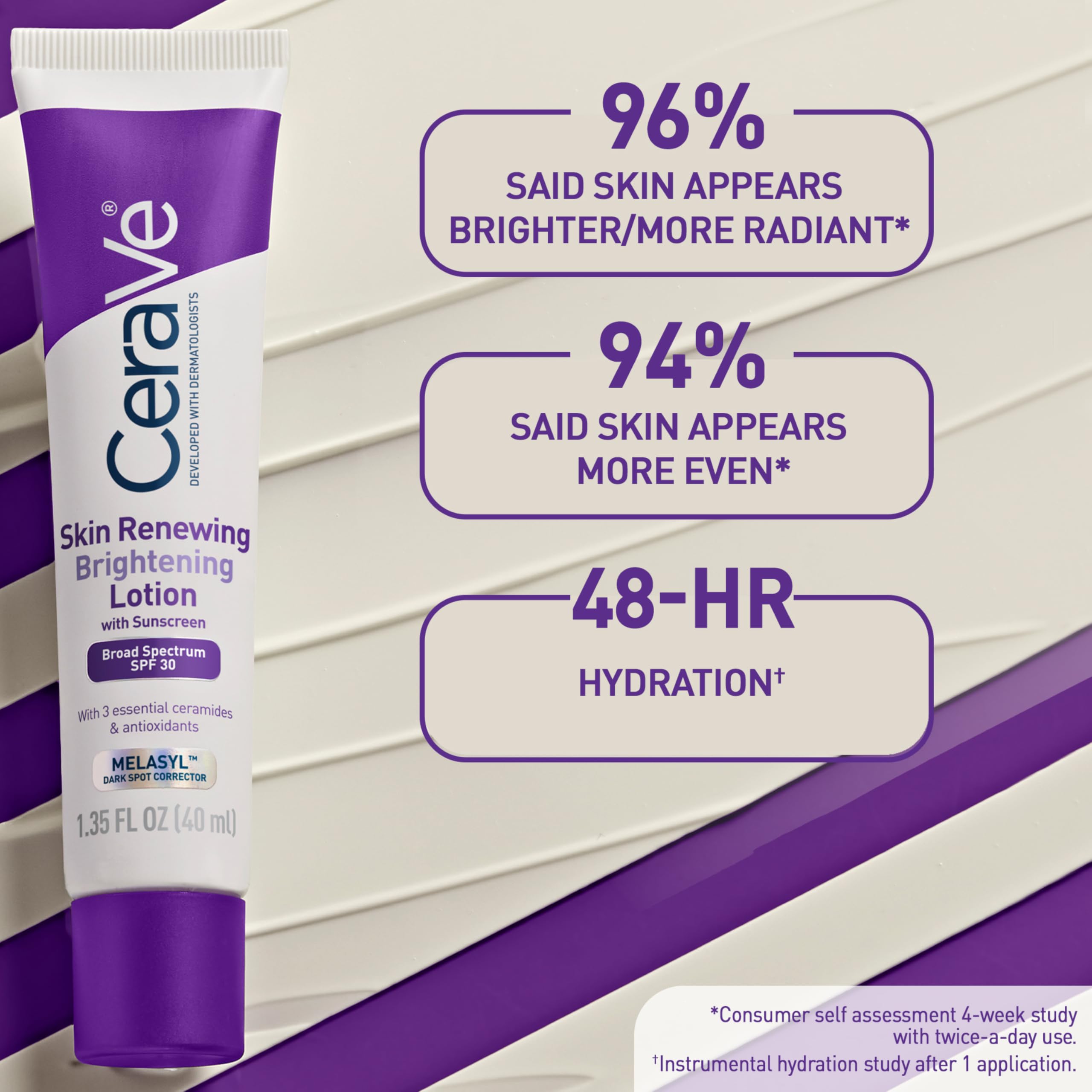 CeraVe loción ofrece hidratación de 48 horas para piel suave y flexible.