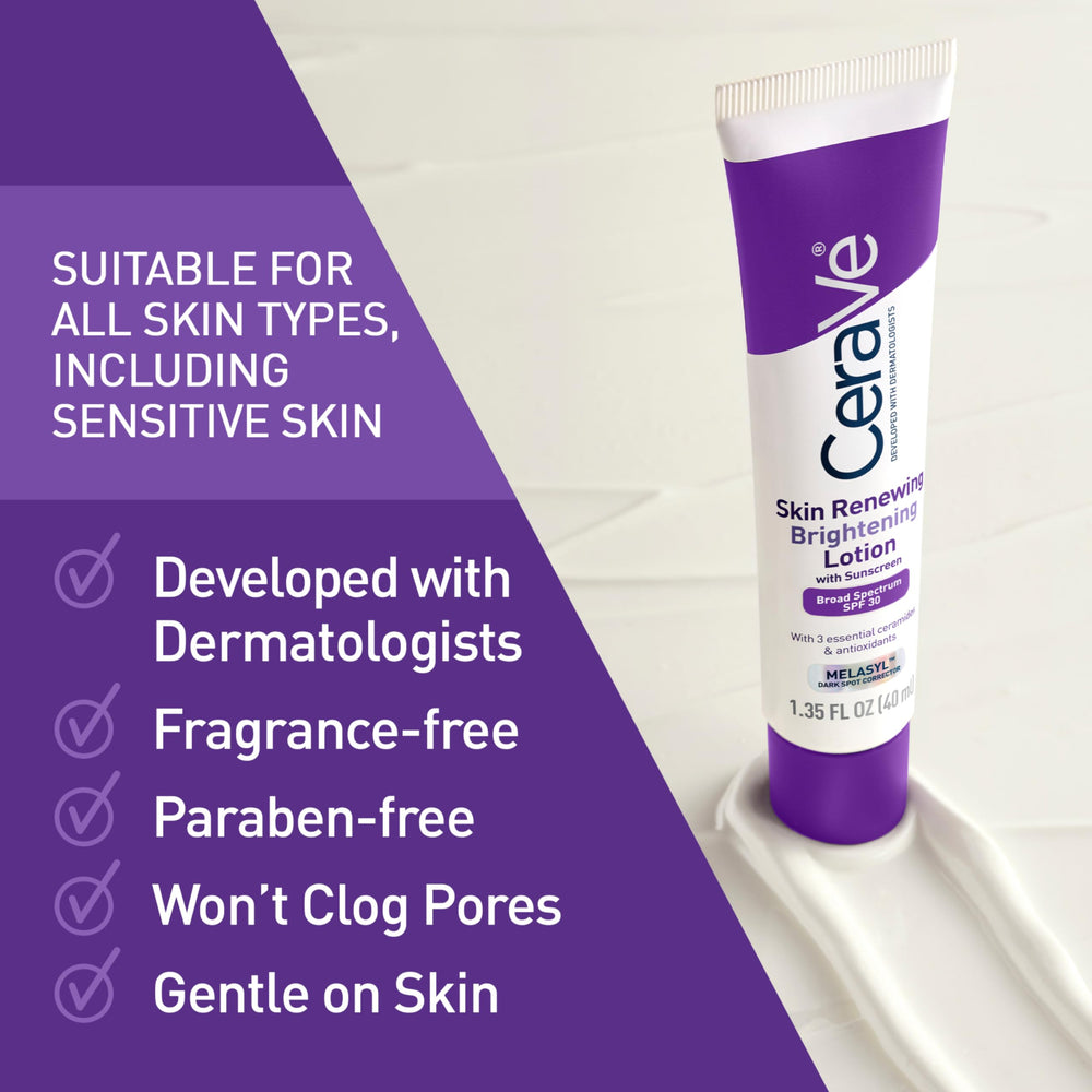 CeraVe loción con SPF30 protege contra UV y mejora manchas visibles.