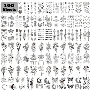 Tatuajes temporales Cerlaza, colección 100 hojas para cambiar de aspecto